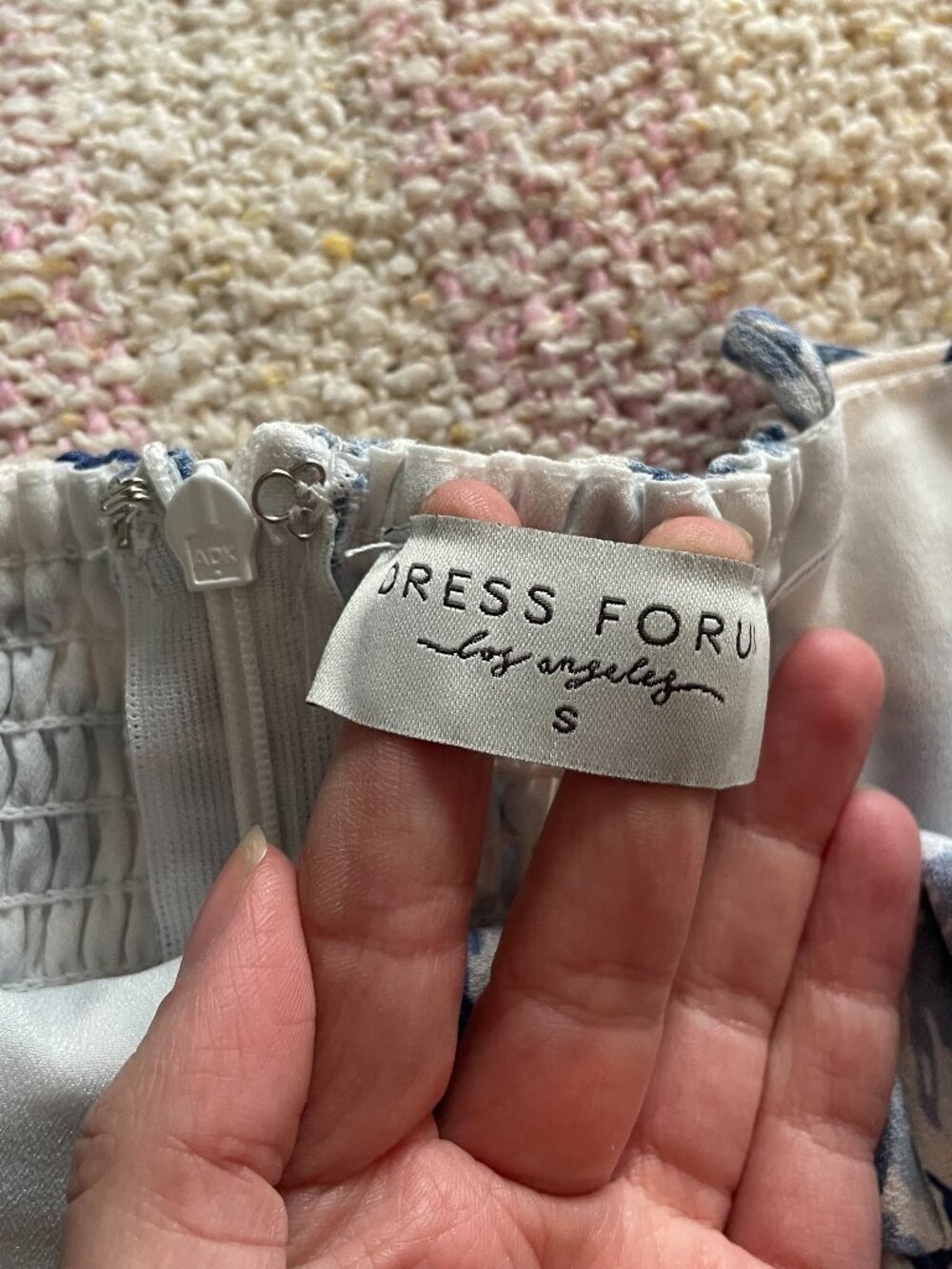 NWOT Dress Forum Floral Midi Slit Dress - Parisian Blue - Picture 9 of 10